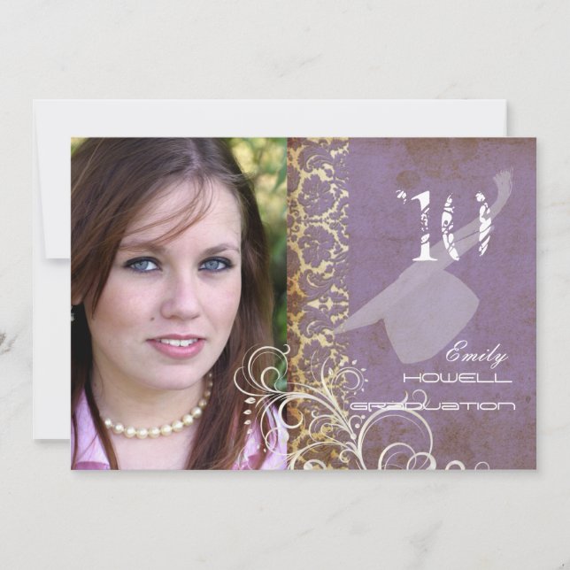 Vintage/Grunge/Damask/Graduations Invitation (Front)
