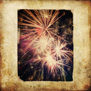 Vintage Grunge Fireworks Scrapbook Paper