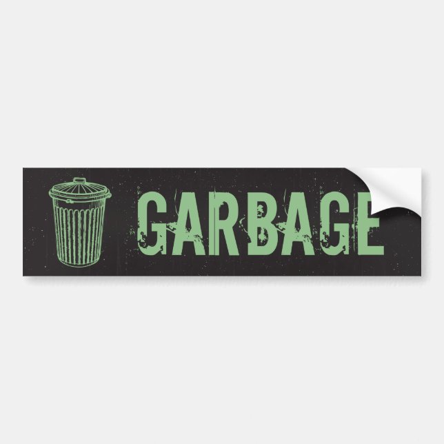 Vintage Grunge Garbage Trash Can Label (Front)