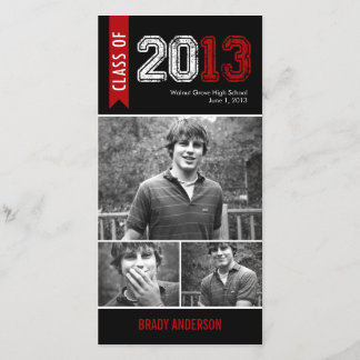 Vintage Grunge Graduation Announcement Photo Card