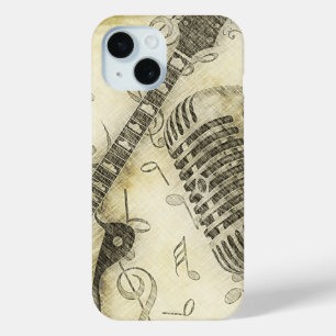 Vintage Grunge Guitar and Microphone iPhone Case