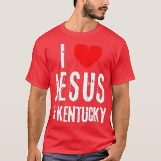 Vintage Grunge I Love JESUS KENTUCKY Christian T-Shirt