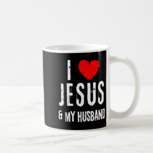 Vintage grunge i love jesus & my husband, christia coffee mug