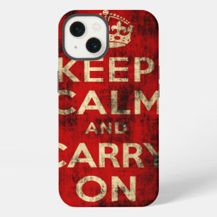Vintage Grunge Keep Calm and Carry On iPhone Case