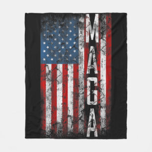 Vintage Grunge MAGA American Flag Lover Fun Gift  Fleece Blanket