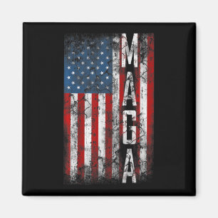 Vintage Grunge MAGA American Flag Lover Fun Gift Magnet