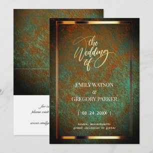 Vintage grunge patina frame Wedding Save The Date