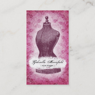 Vintage Grunge Pink Fashion Business Cards
