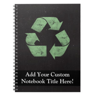 Vintage Grunge Recycle Symbol Notebook