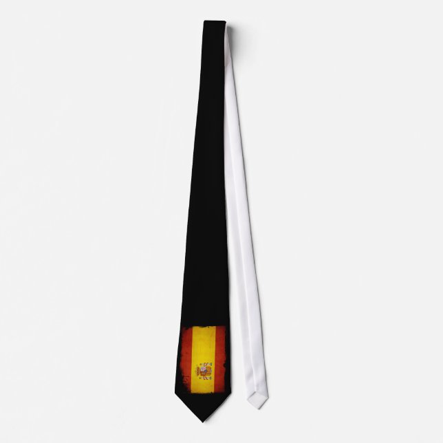 Vintage Grunge Spain Flag Tie (Front)