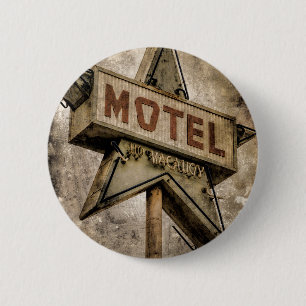 Vintage Grunge Star Motel Sign 6 Cm Round Badge