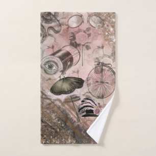Vintage Grunge Steampunk Glam Victorian Hat Hand Towel
