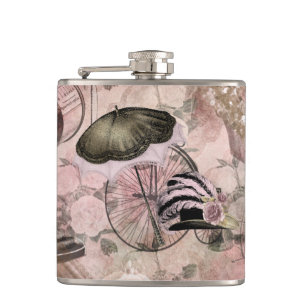 Vintage Grunge Steampunk Glam Victorian Hat Hip Flask