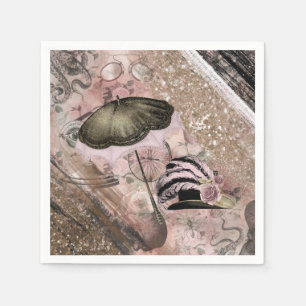 Vintage Grunge Steampunk Glam Victorian Hat Napkin