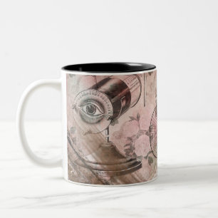 Vintage Grunge Steampunk Glam Victorian Hat Two-Tone Coffee Mug