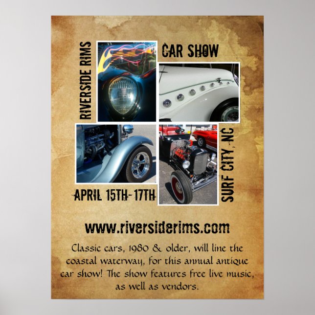 Vintage Grunge Style Event Poster (Front)