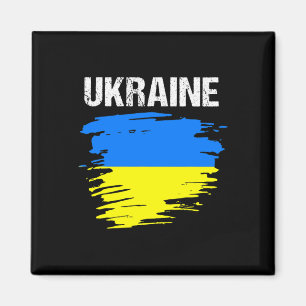 Vintage Grunge Style Ukrainian Ukraine Flag Magnet