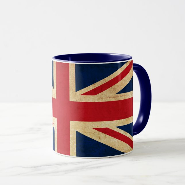 Vintage Grunge United Kingdom Flag Union Jack Mug (Front Right)