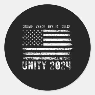 Vintage Grunge Unity 2025 Flag Trump Vance Rfk Tul Classic Round Sticker