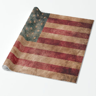 Vintage Grunge USA Stars & Stripes Flag Wrapping Paper