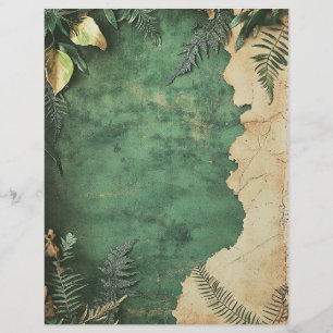 Vintage Grungy Botanical Scrapbook Paper Ephemera 