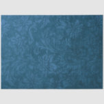 Vintage Grungy Deep Blue Floral Damask Tissue Paper<br><div class="desc">Deeply textured grungy style vintage damask pattern featuring flowers and swirling leaves in varying shades of dark cobalt blue.</div>