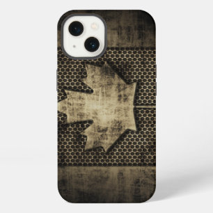 Vintage Grungy Metal Look Canadian Flag iPhone Case