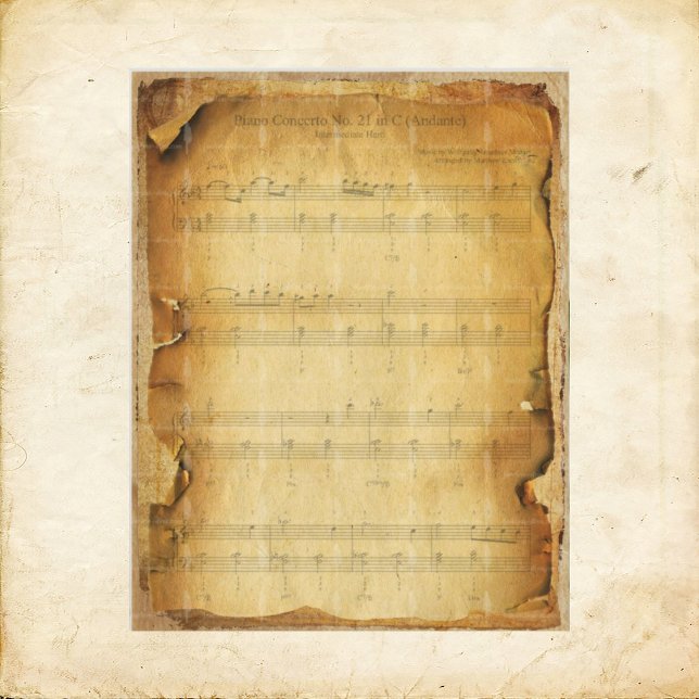 Vintage Grungy Mozart Music Scrapbook Paper (Creator Uploaded)