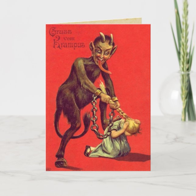 Vintage Gruss Vom Krampus Holiday Card (Front)