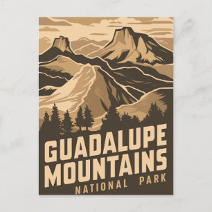Vintage Guadalupe Mountains National Park Holiday Postcard