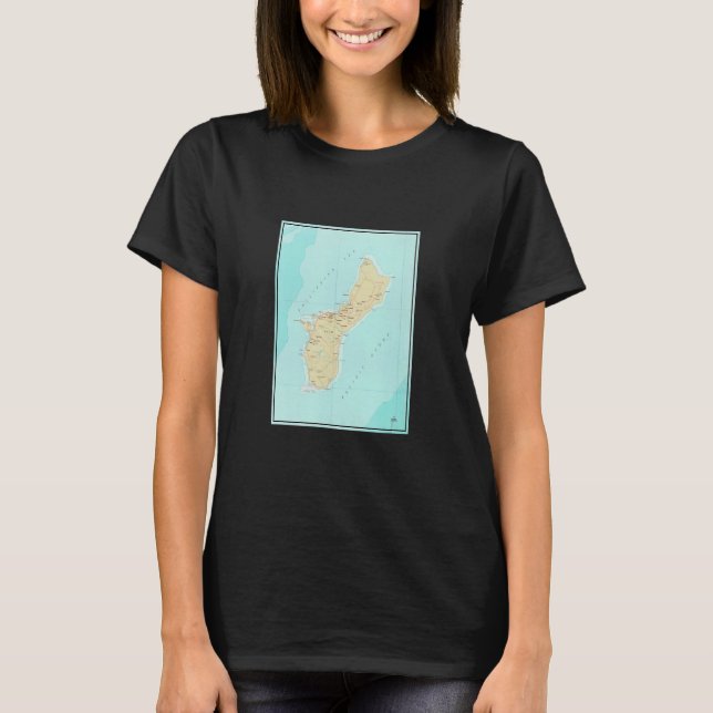 Vintage Guam Map  1970  T-Shirt (Front)