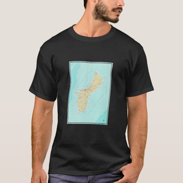 Vintage Guam Map  1970  T-Shirt (Front)