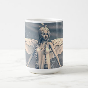 Vintage Guardian Angel Rainbow Art Coffee Mug