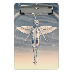 Vintage Guardian Angel Rainbow Art Mini Clipboard