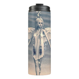 Vintage Guardian Angel Rainbow Art Thermal Tumbler