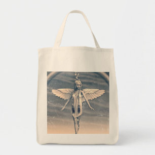 Vintage Guardian Angel Rainbow Art Tote Bag