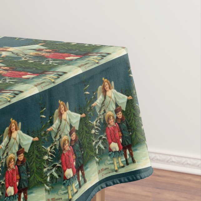 Vintage Guardian Angel Tablecloth (In Situ)