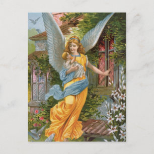 Vintage Guardian Angel with Baby Postcard