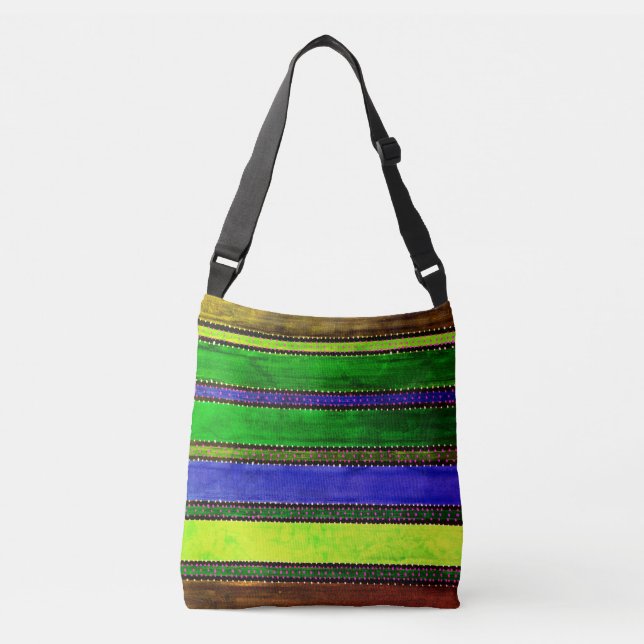 Vintage Guatemala Rainbow Crossbody Bag (Front)