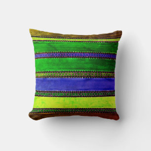 Vintage Guatemala Rainbow Throw Pillow