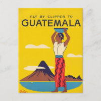 Vintage Guatemala Travel Airline Poster Clipper