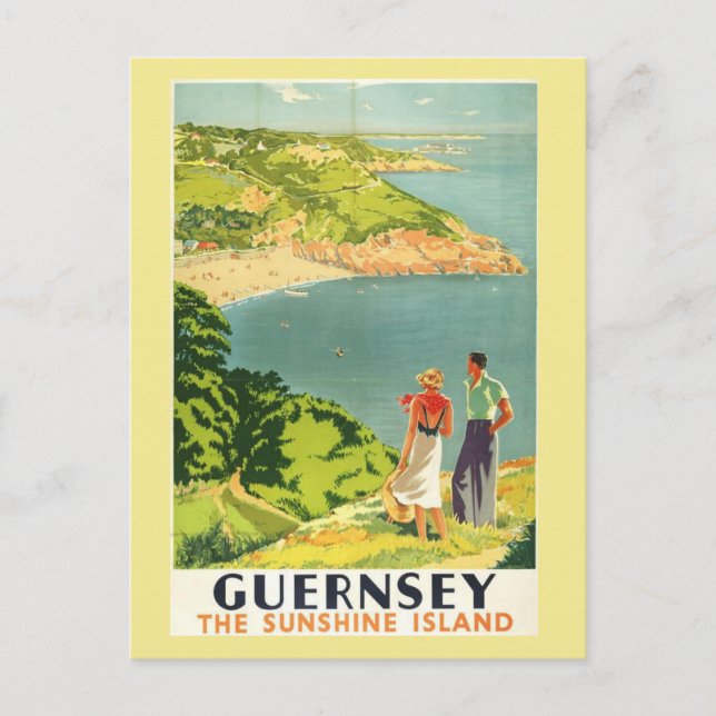 Vintage Guernsey The Sunshine Island Postcard (Front)