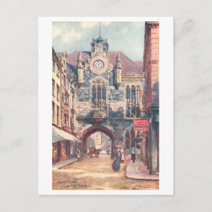 Vintage Guild Hall in Carnarvon, Wales Postcard
