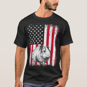 Vintage Guinea pig American Flag Animal Lover Zook T-Shirt