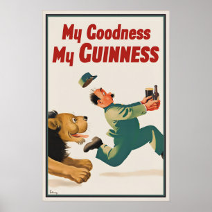 Vintage Guinness Lion Poster Print, My Goodness
