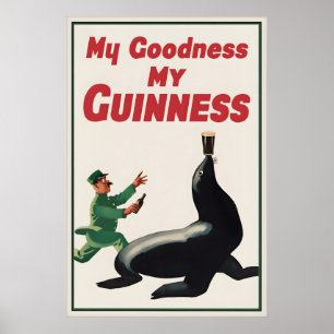 Vintage Guinness Seal Poster Print, My Goodness