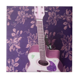 Vintage Guitar: African Vibe Style Dream Ceramic Tile