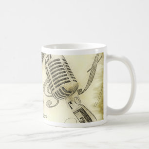 Vintage Guitar and Microphone Coffee Mug