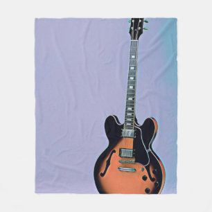 Vintage guitar artwork fleece blanket