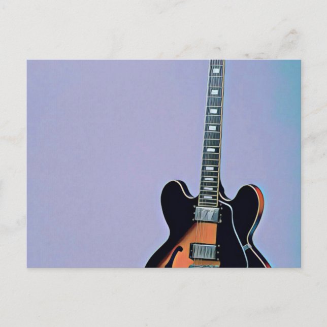 Vintage guitar artwork postcard (Front)